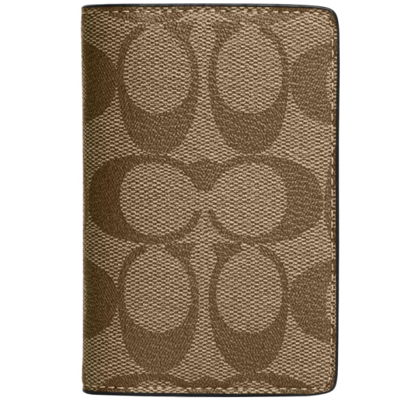 Coach ID Wallet In Signature Canvas Gunmetal/Khaki front - CJ753 QBKHA