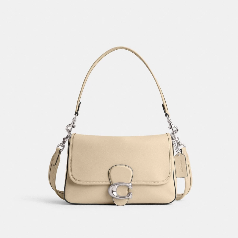 Coach Cassidy shoulder bag soft pebble leather beige 2025