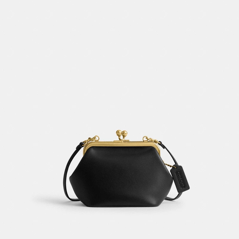 Coach Kisslock Frame Bag 30 black leather 2025