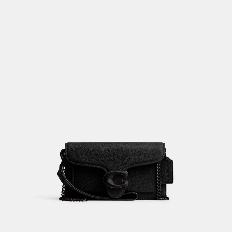 Coach leather crossbody bag black pebble outlet small structured