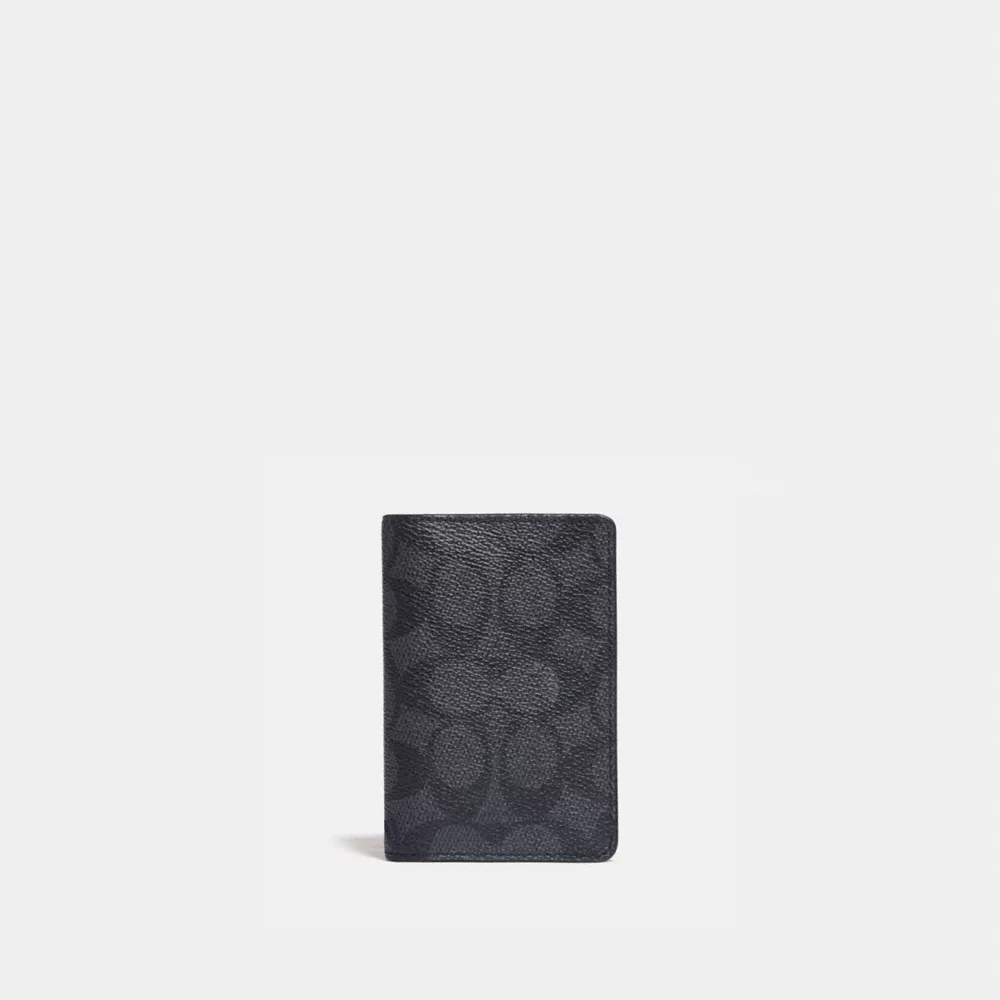 Coach men slim wallet signature canvas brown tan coated 2025