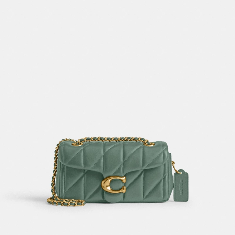 Coach Pillow Tabby shoulder bag quilted leather emerald green boutique 2024