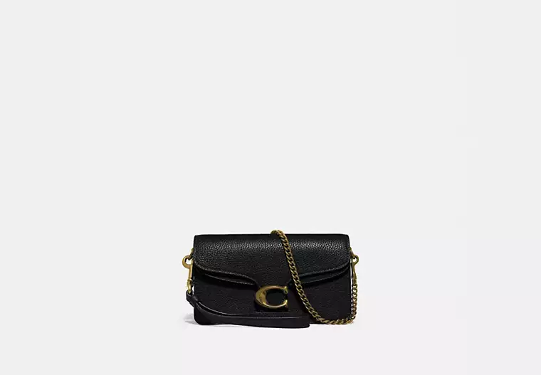Coach polished pebble leather crossbody bag black 2025