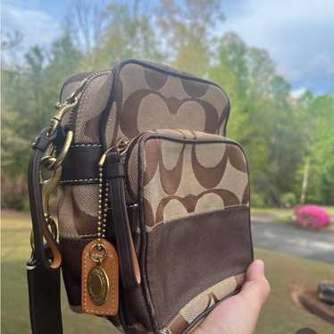 Coach Signature Canvas Crossbody tan brown monogram 2025