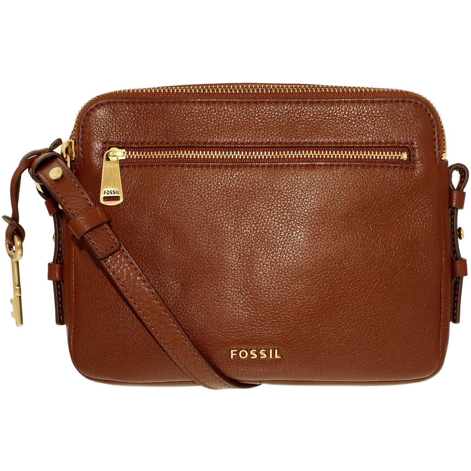 Fossil Carly Crossbody Bag leather brown tan 2024
