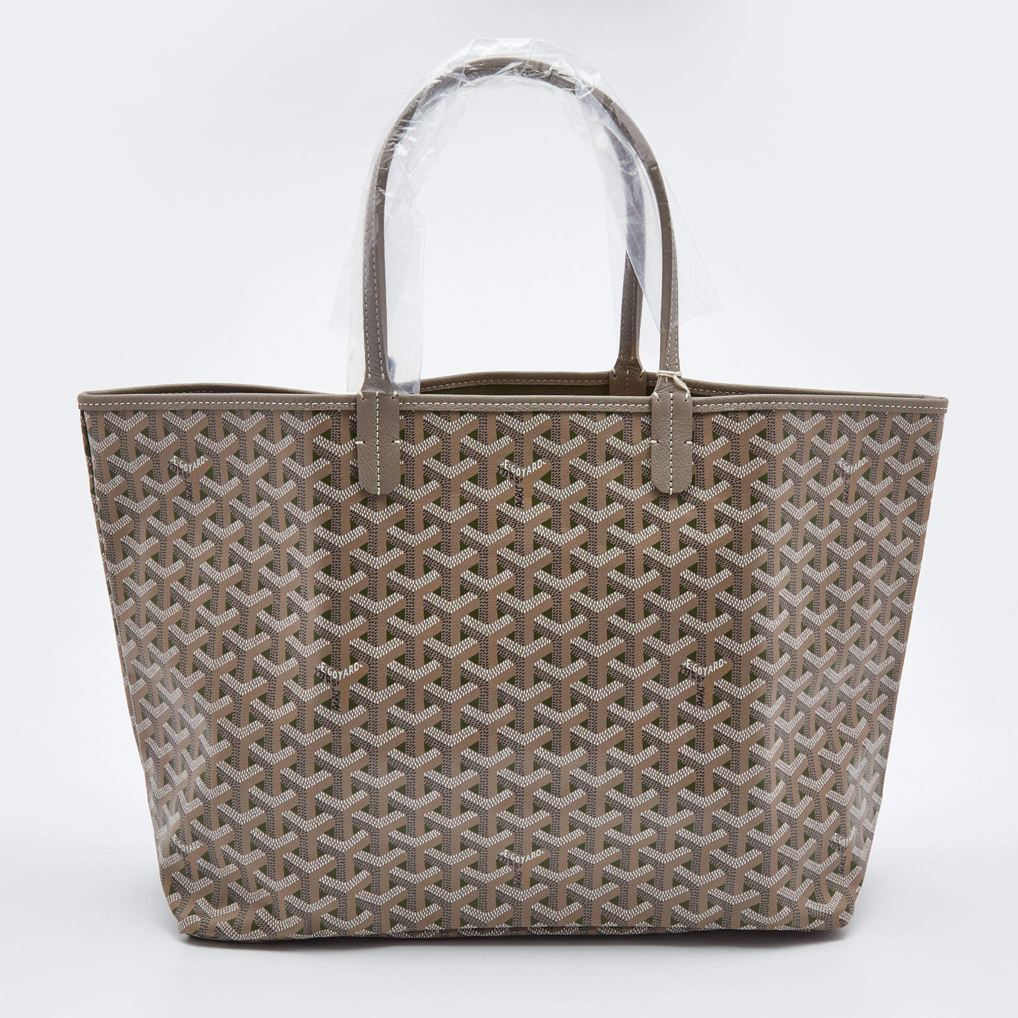 Goyard Saint Louis PM tote bag classic beige chevron Goyardine canvas