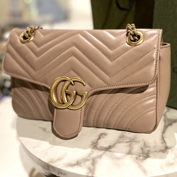 Bag reference image for Gucci GG Marmont Small Shoulder Bag — Dusty Pink