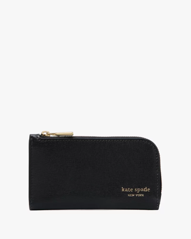 Kate Spade men slim bifold leather wallet black 2025