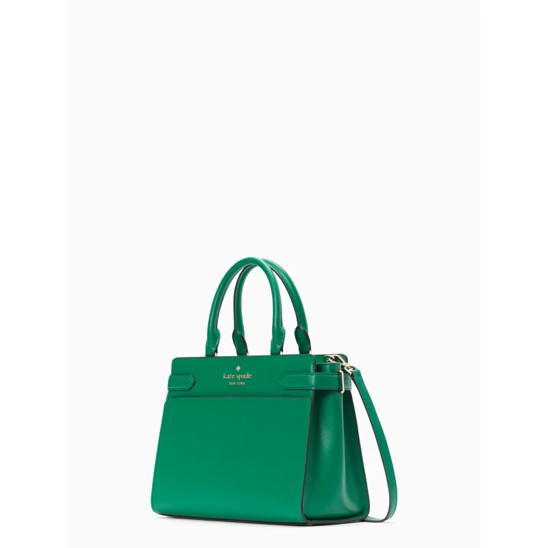 Kate Spade Staci medium satchel red leather structured spade hardware