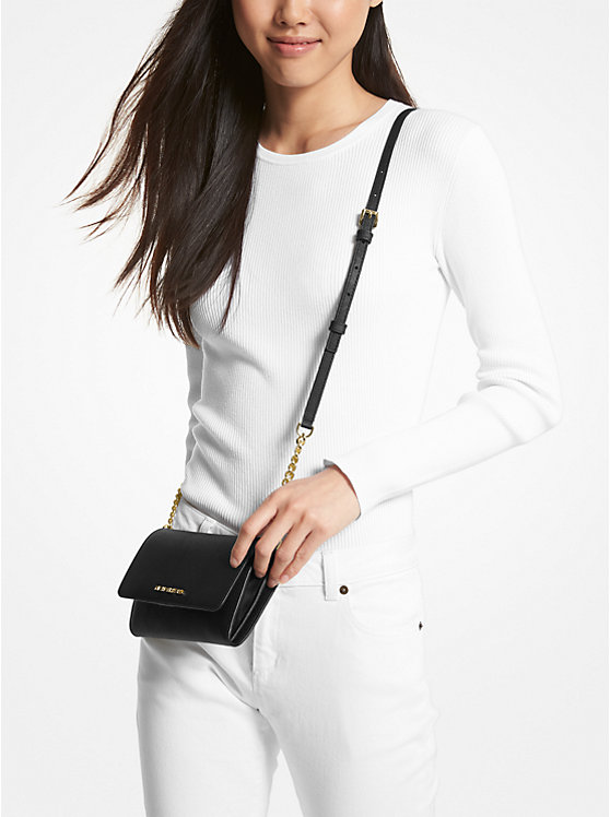 Michael Kors Jet Set Travel Crossbody black saffiano leather 2025