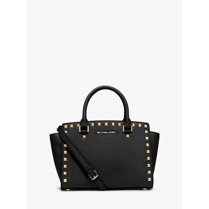 Michael Kors Selma medium satchel navy blue saffiano leather 2025