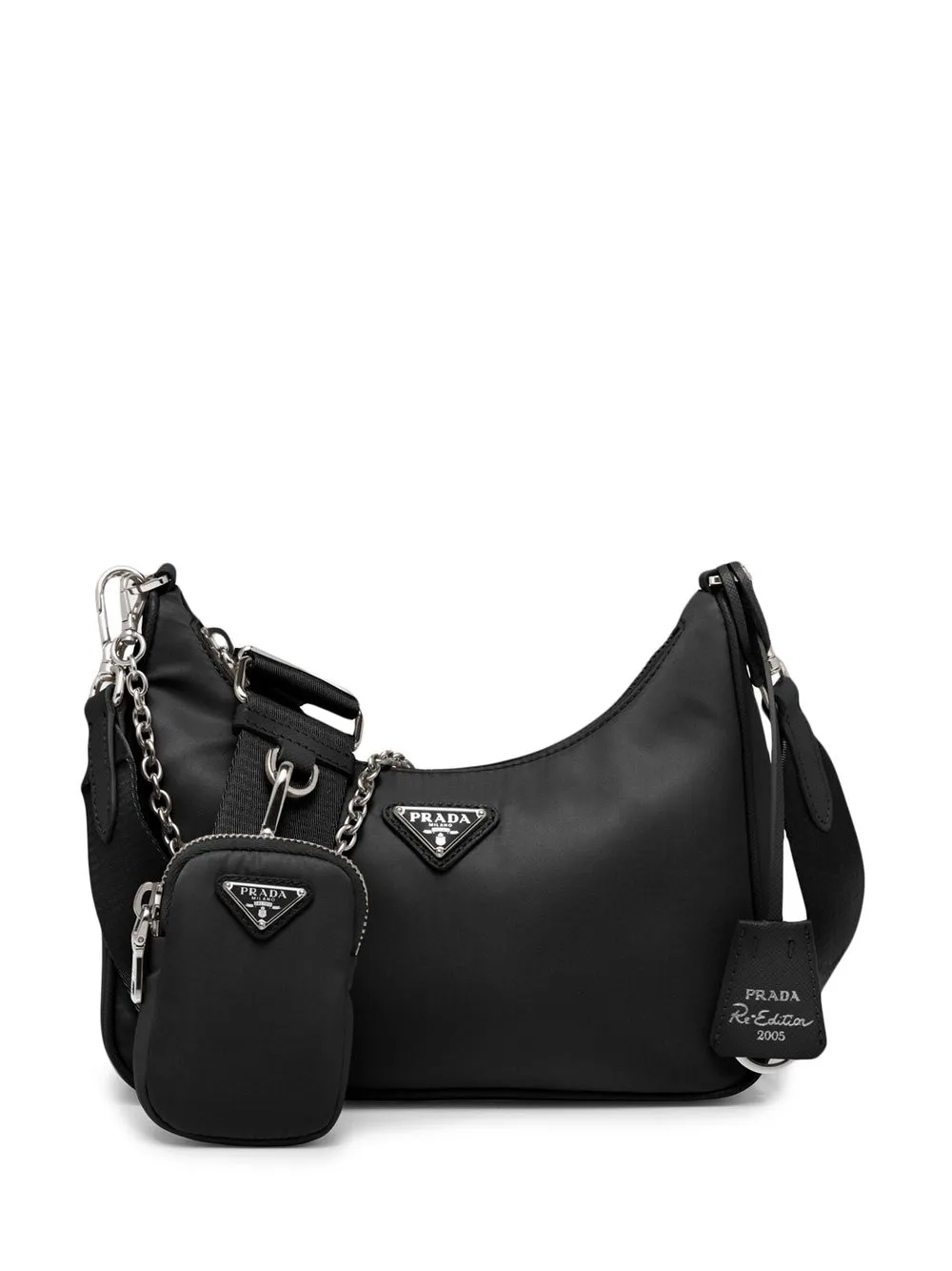 Prada Re-Edition 2005 Re-Nylon black shoulder bag triangle logo 2025