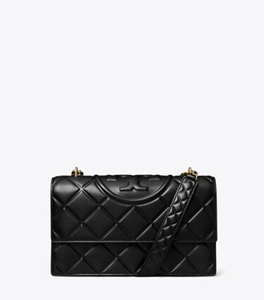 Tory Burch Fleming convertible shoulder bag black quilted leather 2025