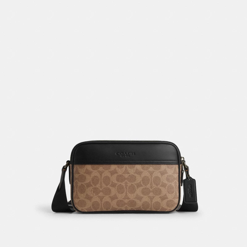 Coach Graham Crossbody Signature Canvas tan beige brown official