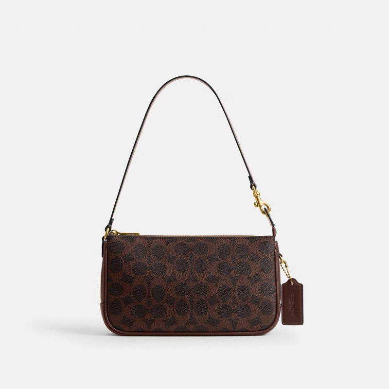 Coach laptop bag signature canvas brown leather 2024