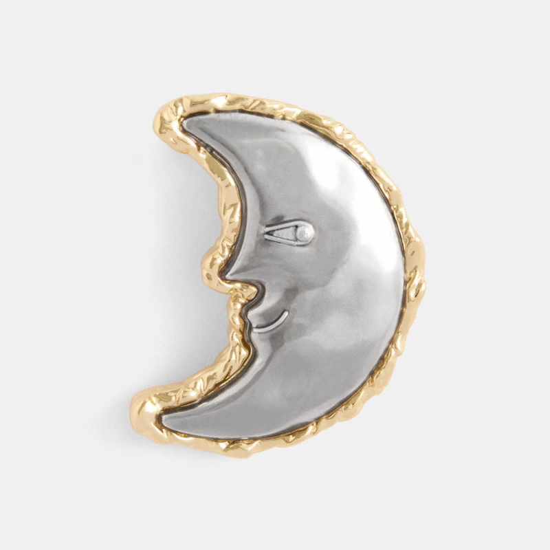 Coach Moon Earrings silver crescent moon dangle celestial FW2026