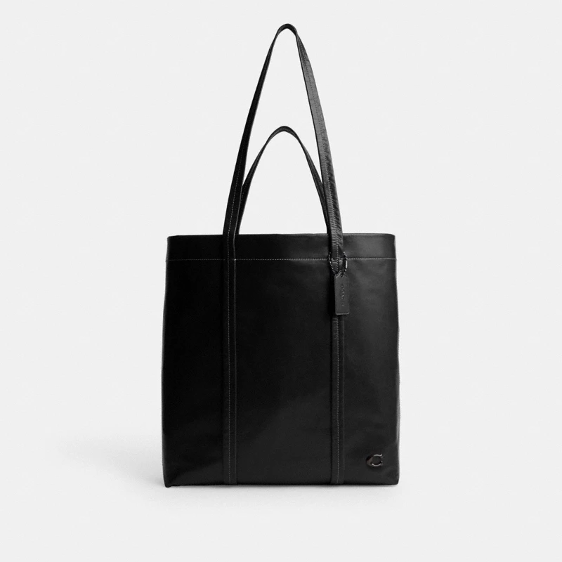 Coach Parker leather tote bag black large 2024