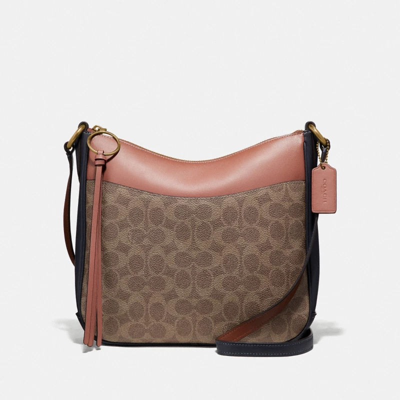 Coach Signature Canvas Crossbody bag tan brown khaki 2024