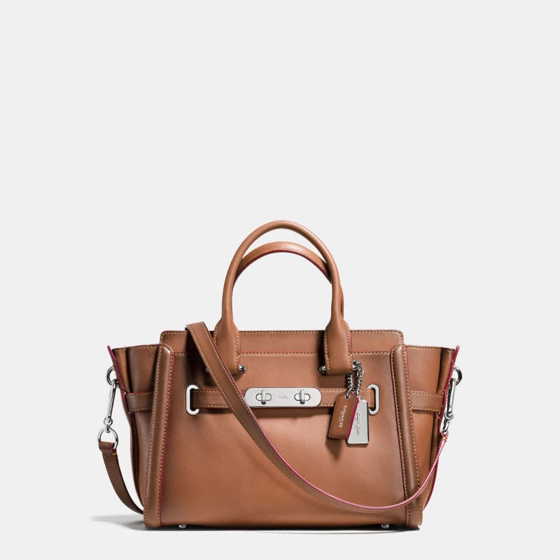 Coach Swagger 27 leather shoulder bag brown