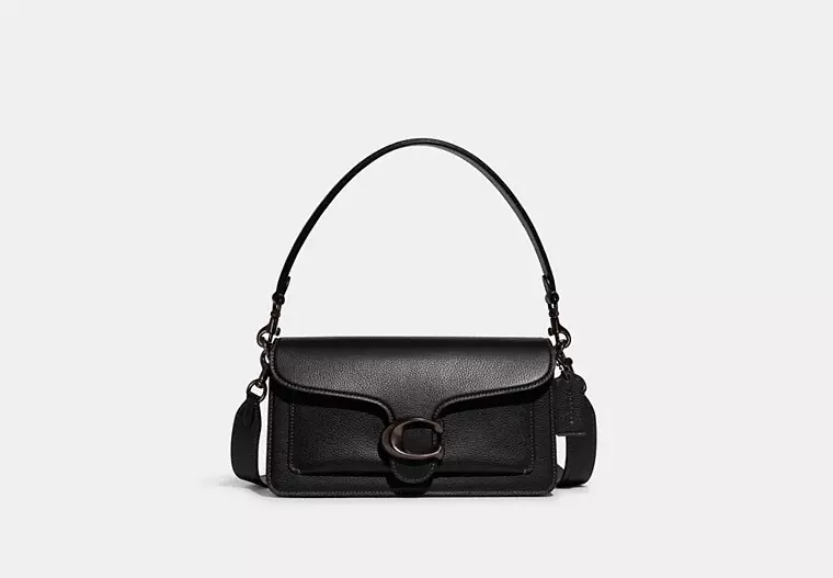 Coach Tabby Shoulder Bag 26 black pebble leather gold C-lock 2026