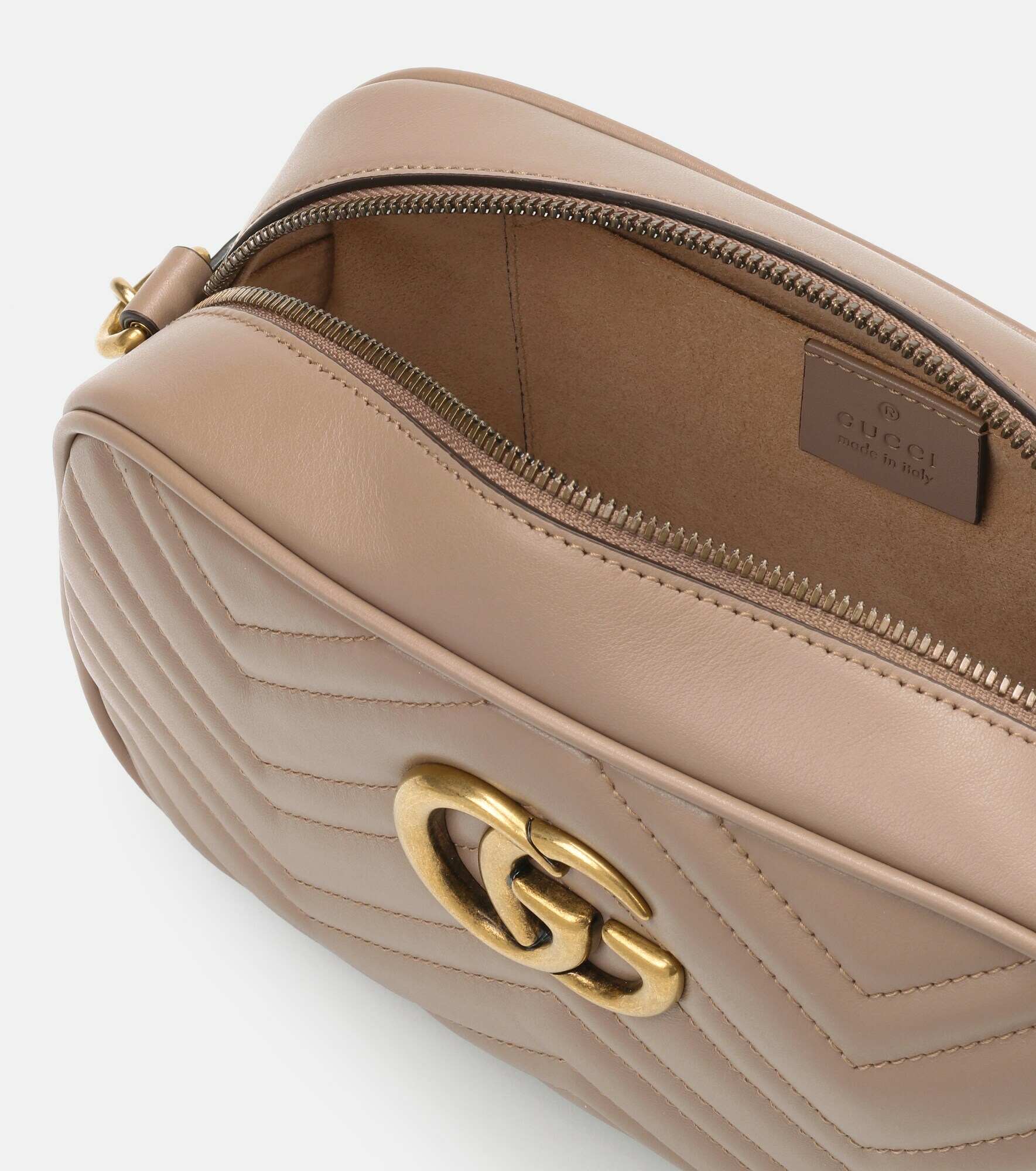 Gucci GG Marmont Small shoulder bag rose beige matelasse leather 2024