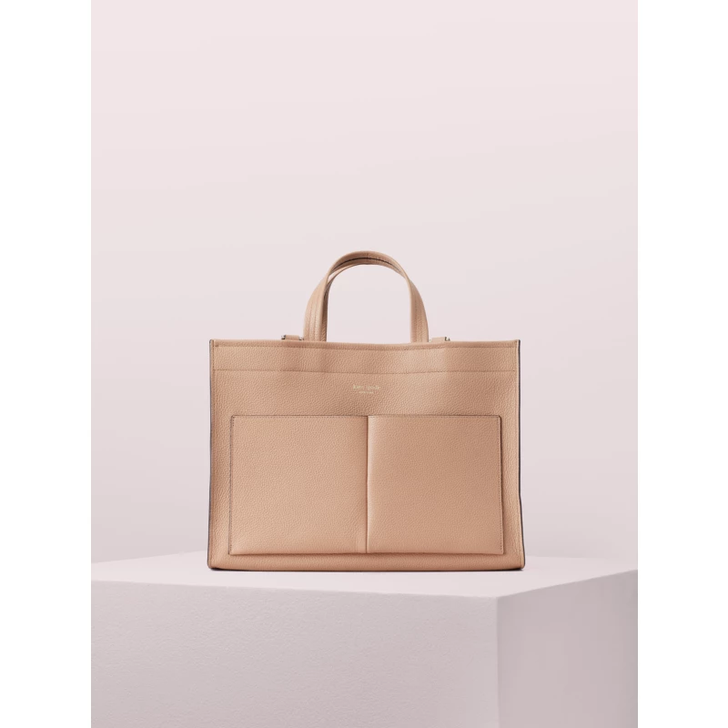 Kate Spade Sam large satchel smooth leather black structured 2024