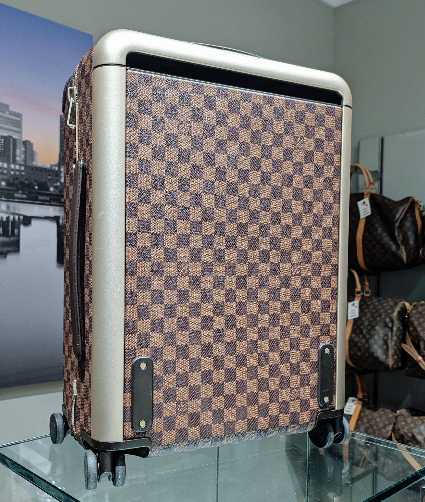 Louis Vuitton Horizon 55 rolling luggage spinner Damier Ebene suitcase