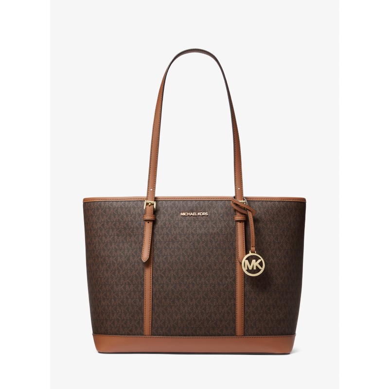 Michael Kors Jet Set Travel Tote signature PVC canvas brown monogram 2024