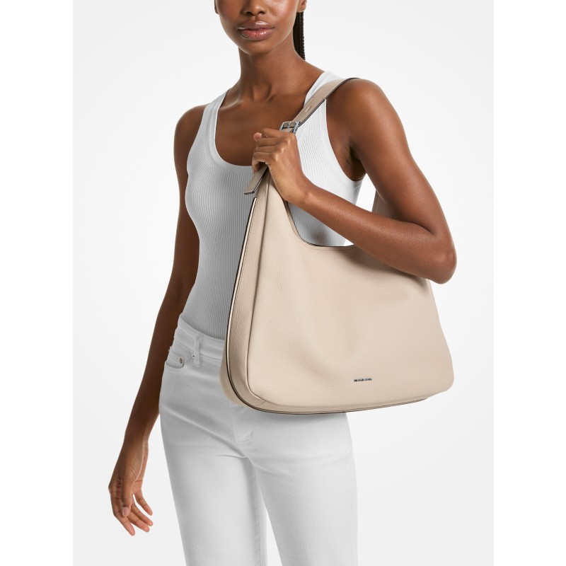 Michael Kors Nolita Large Hobo Shoulder Bag soft leather cream tan