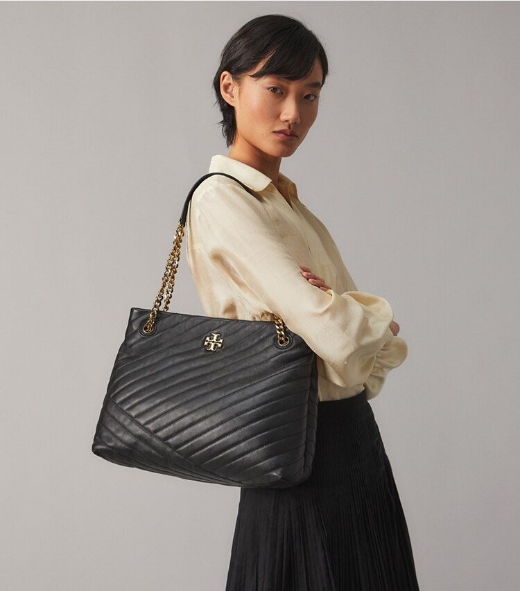 Tory Burch Marion Quilted Large Tote black quilted leather 2026