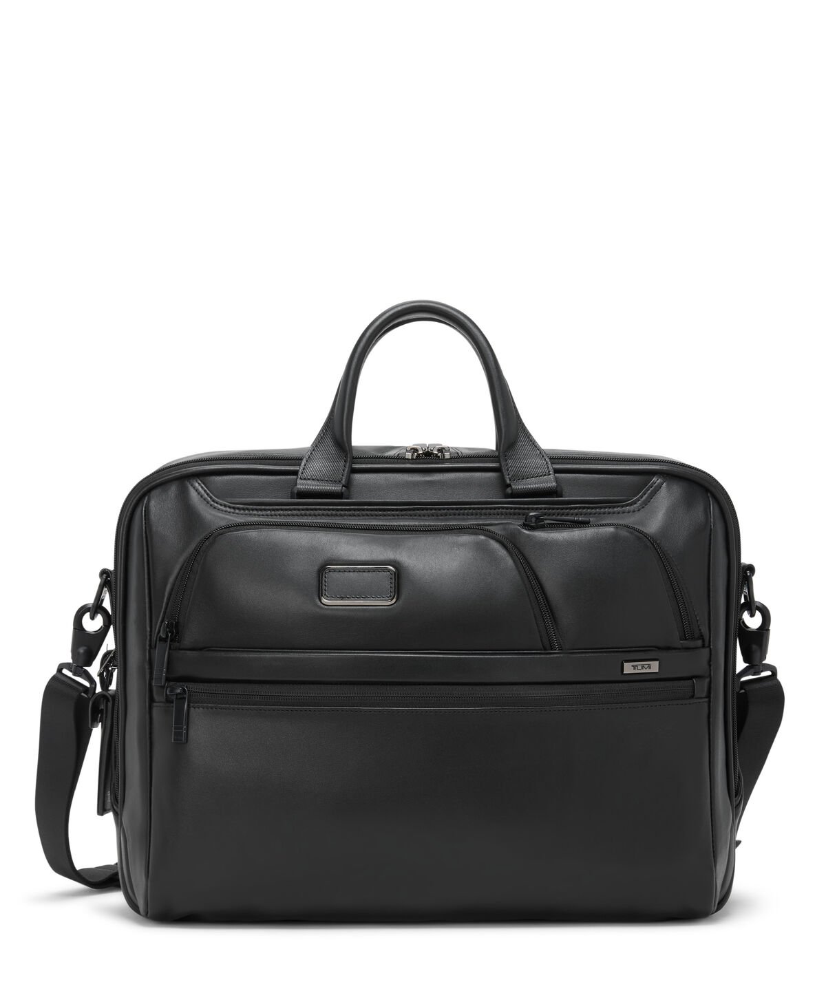Tumi Alpha briefcase black leather executive business 2024