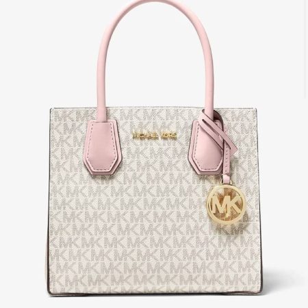Michael Kors Mercer Medium Logo and Leather Accordion Crossbody Bag - Preorder — PWD BLSH MLT