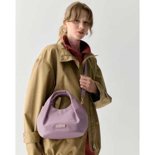 Kate Spade Carter Nylon Small Pleated Crossbody Lavender Smoke - Ready Stock Malaysia | Authentic from USA outlet | Amaboxly Malaysia