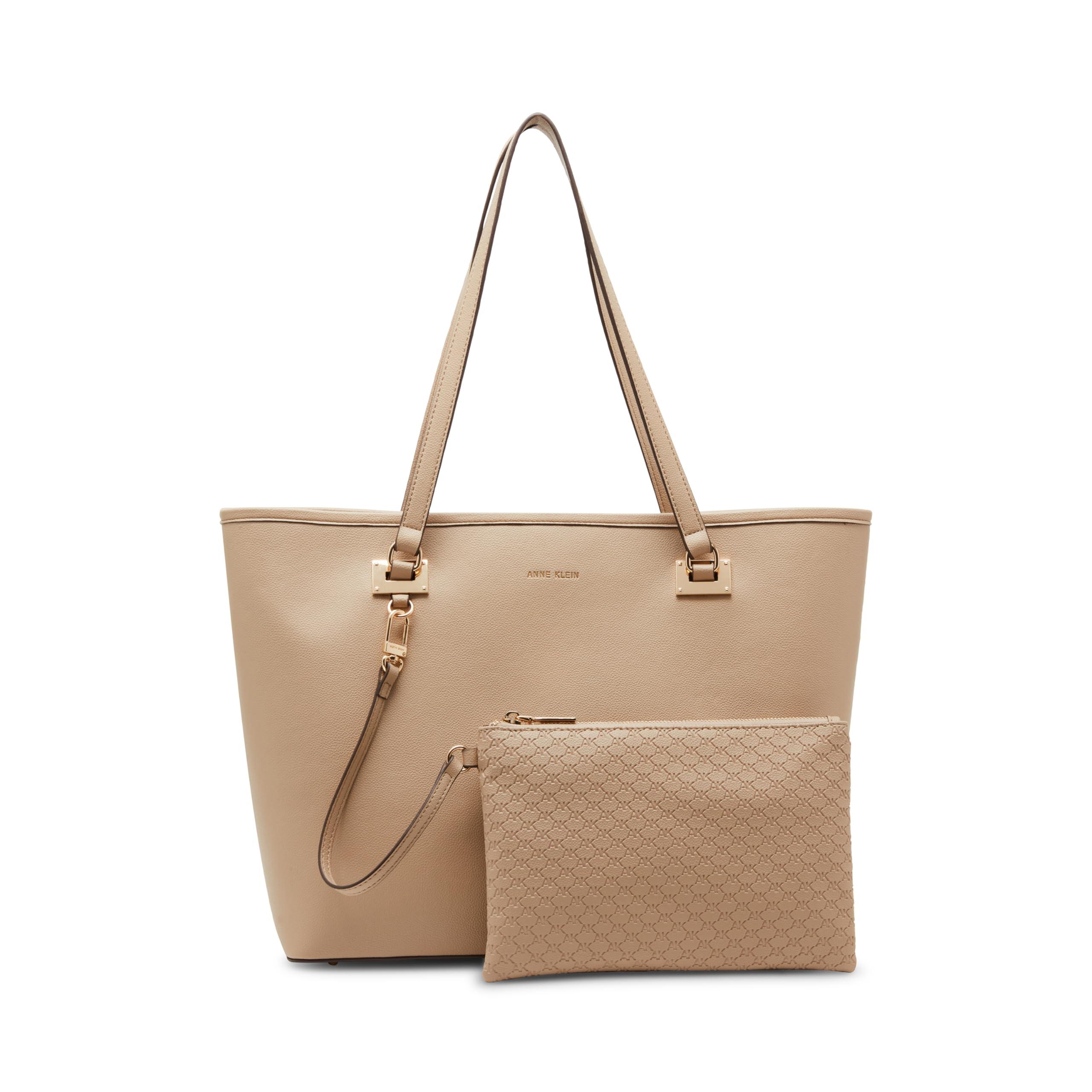Anne Klein Canvas Tote Removable Wrist Pouch Natural 2026