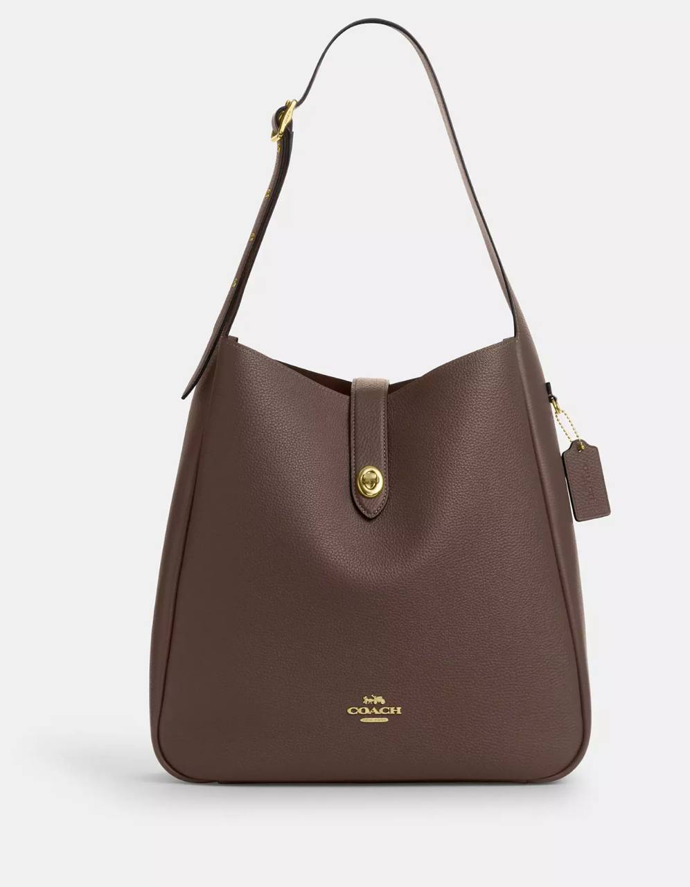 Coach Hadley Large Shoulder Bag Brass Dark Stone leather