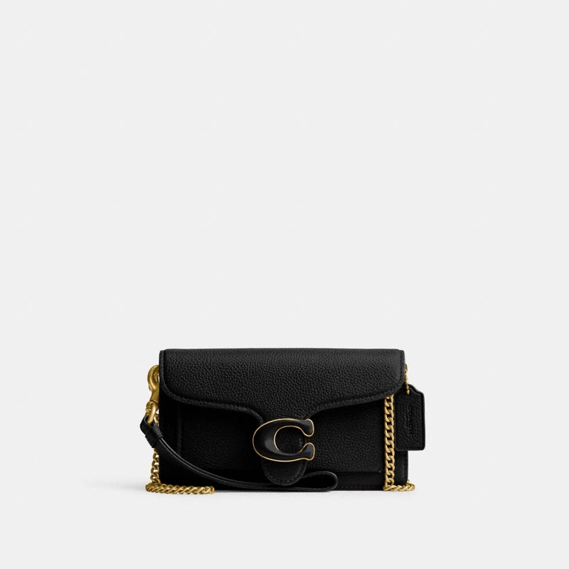 Coach crossbody bag polished pebble leather black 2025
