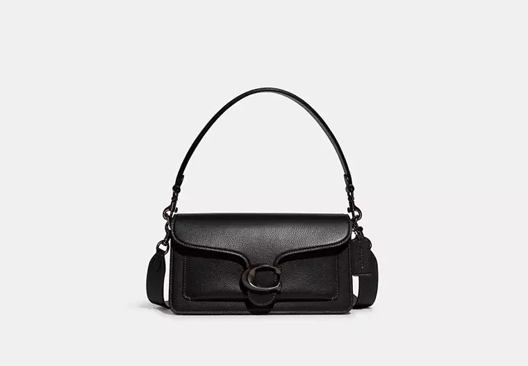 Coach Dark Stone Tabby Shoulder Bag 26 leather structured