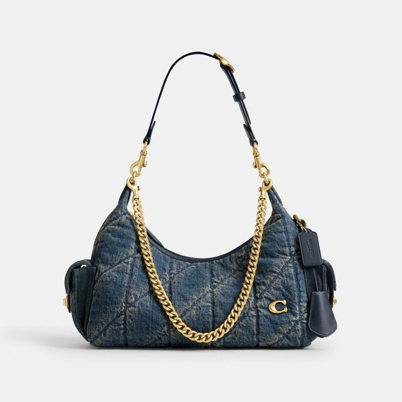 Coach Houston Flight Bag Gunmetal Black structured tote