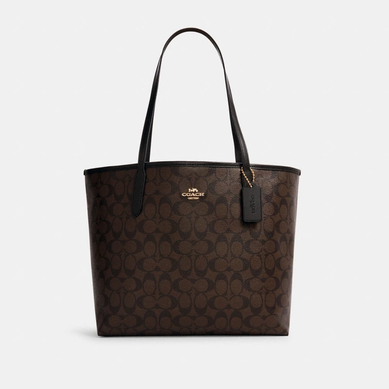 Coach Signature Canvas Tote tan brown classic 2024