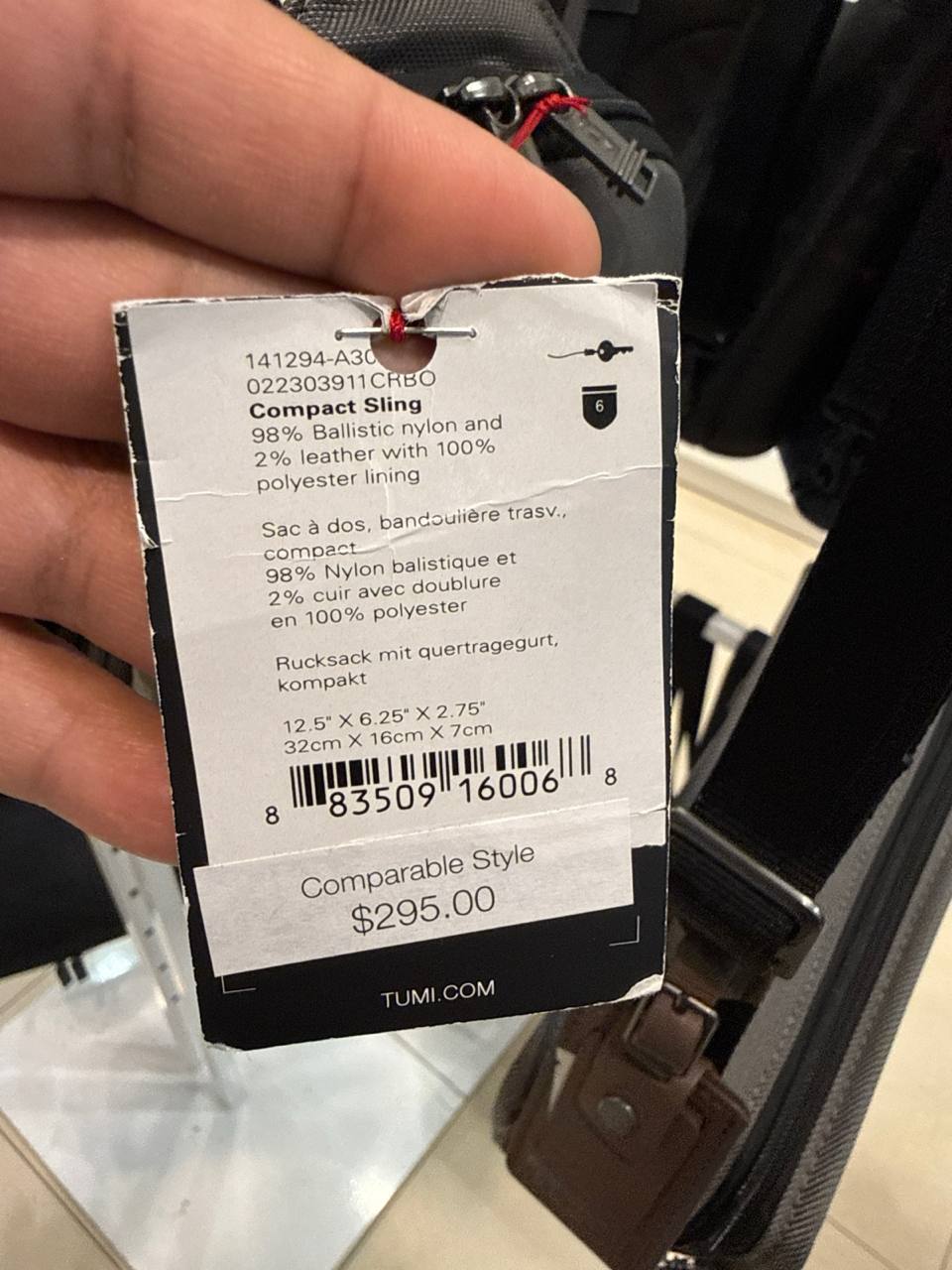 TUMI Alpha Compact Sling Carbon - Ready Stock USA