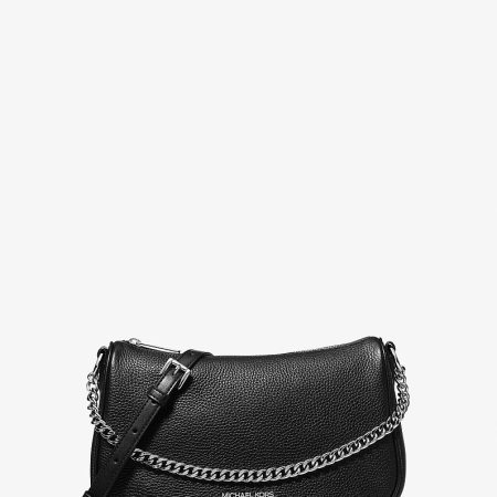 Michael Kors Marlowe Medium Pebbled Leather Crossbody Bag - Preorder — BLACK