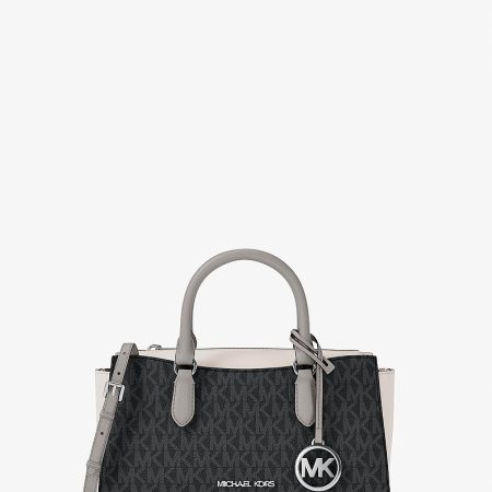 Michael Kors Arden Small Color-Block Signature Logo Messenger Bag - Preorder — BLACK COMBO