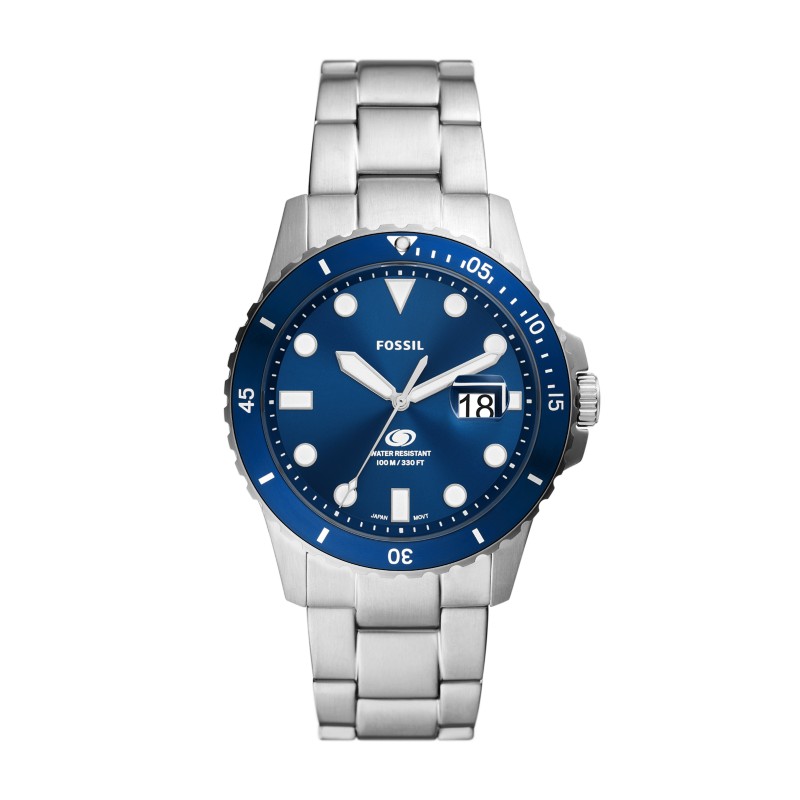Fossil Blue Dive watch 50mm navy dial silicone strap 2023