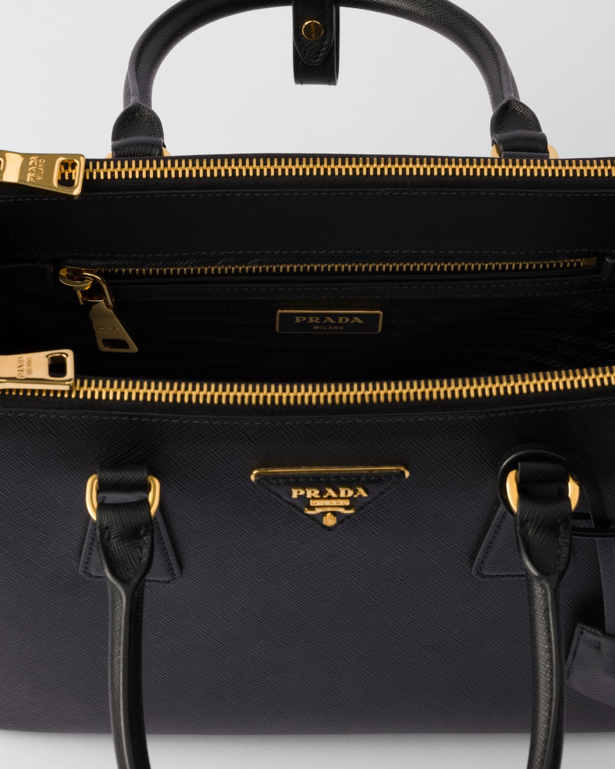 Prada Galleria medium saffiano leather tote bag black 2024