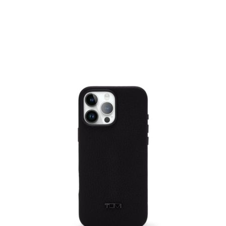 TUMI Leather MagSafe iPhone 16 Pro Max Case Black - Ready Stock USA — Black