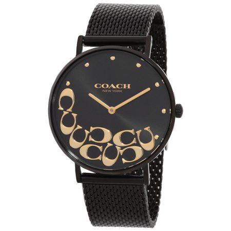 Coach Perry Quartz Black Dial Ladies Watch Black - Ready Stock USA — Black