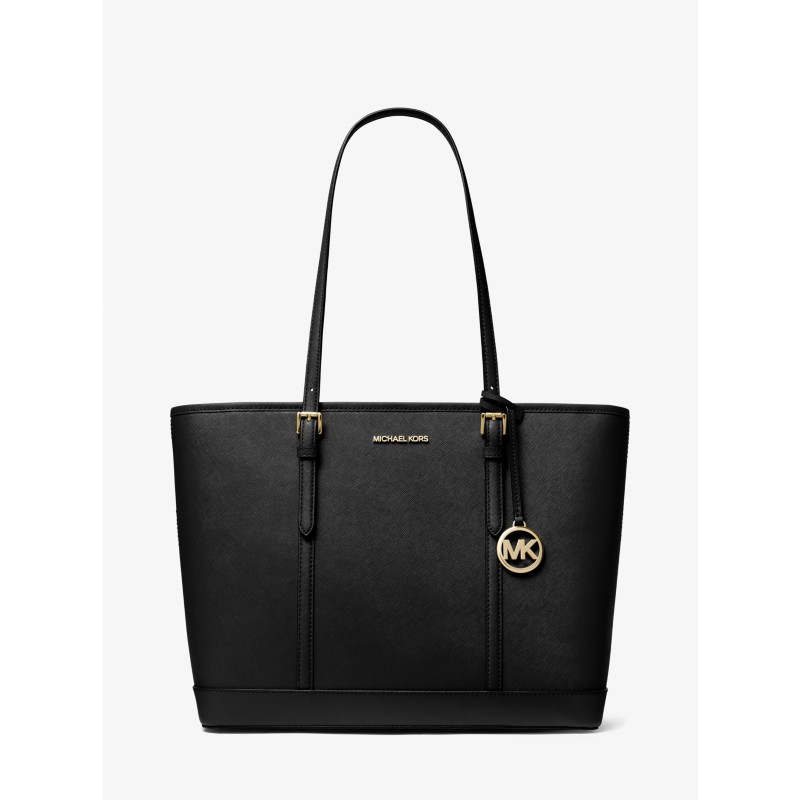 Michael Kors Jet Set Travel Large Tote black gold hardware 2025