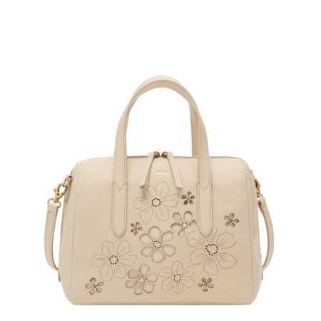 Fossil Sydney Satchel Perf Cream - Ready Stock USA — Cream