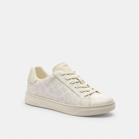 Coach Outlet High Line Sneaker In Signature Canvas - Preorder — Off White / Size 5 B