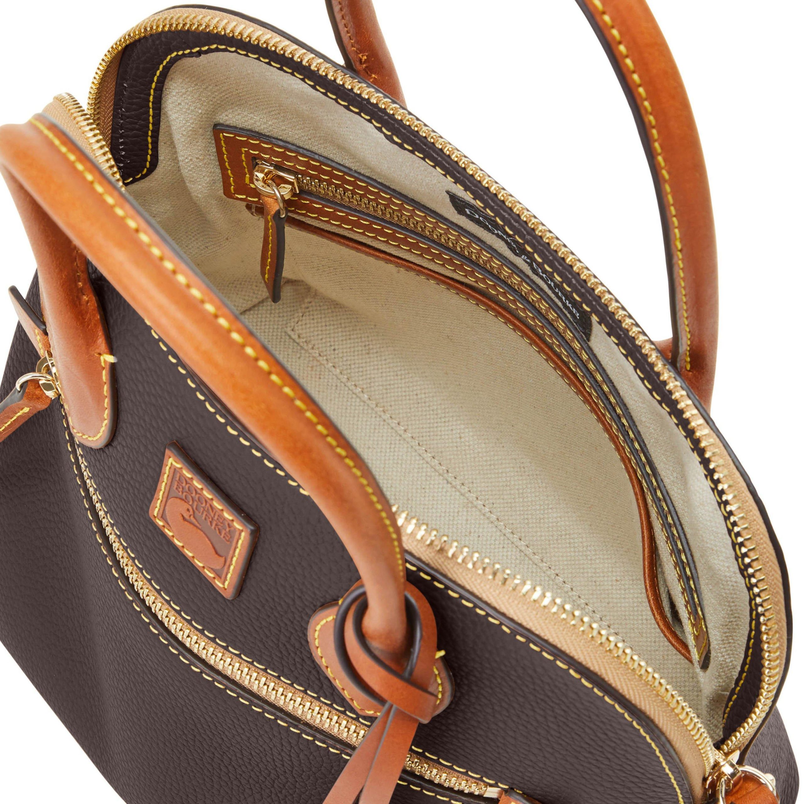 Dooney Bourke Pebble Grain Large Satchel brown leather 2026